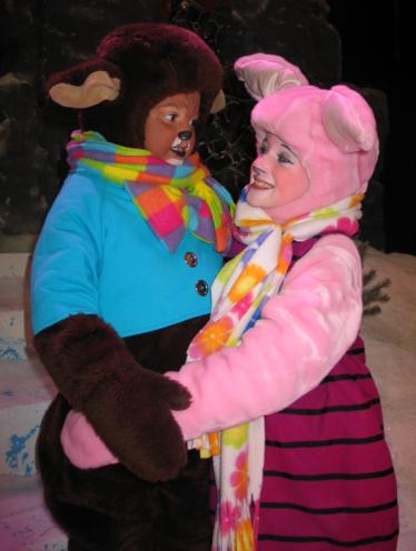 Morgan Karns as Roo and Katie Wilkinson as Piglet. Credit: Mikarol Productions.